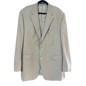 Lauren Ralph Lauren Men's sz 48L 100% Wool Tan Blazer Gold Buttons